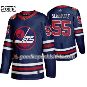 Winnipeg Jets Mark Scheifele 55 Adidas 2019 Heritage Classic Navy Authentic Shirt - Kinderen